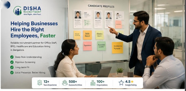 DISHA Recruitment helping Bangalore employers with permanent recruitment services