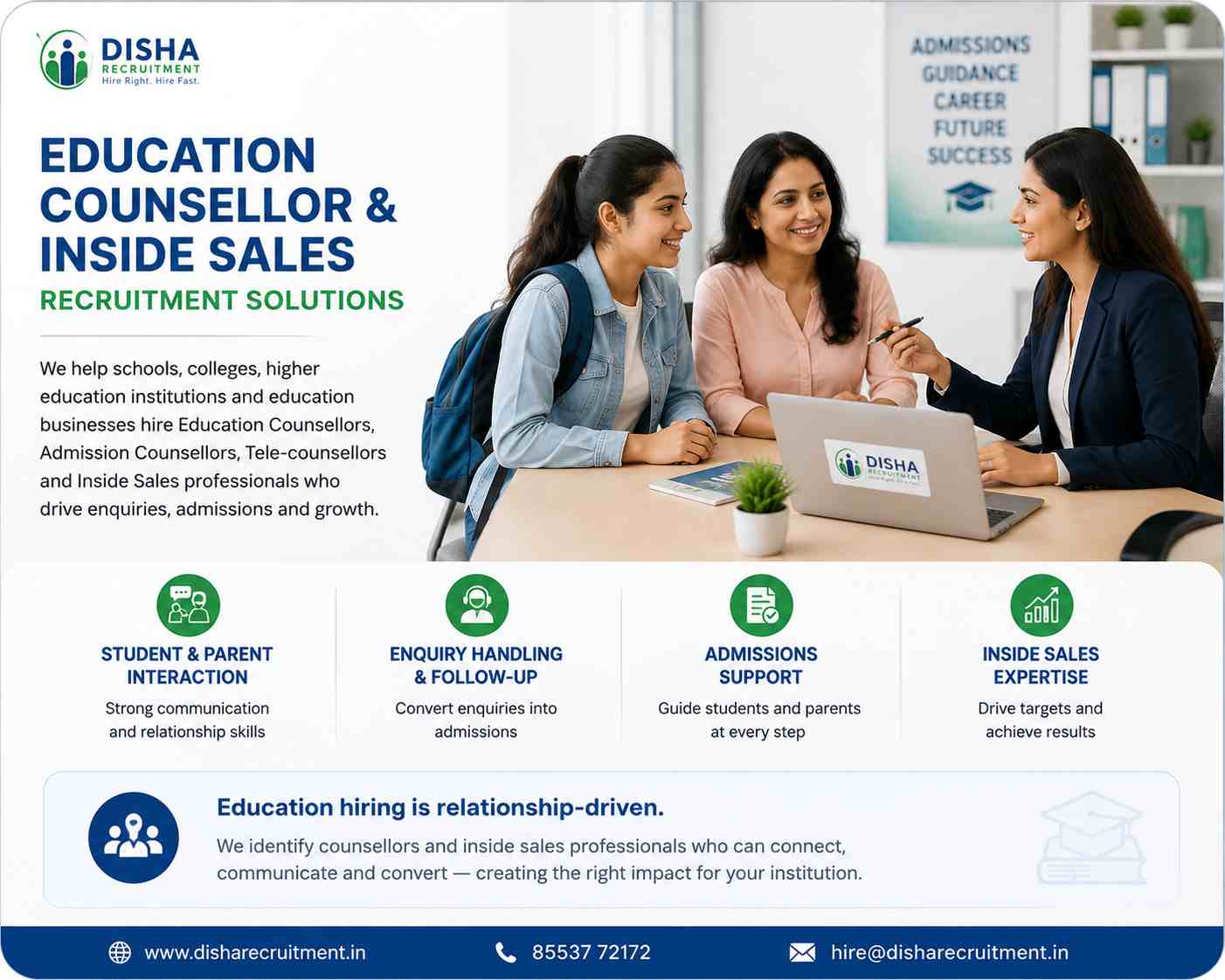 Education Counsellor and Inside Sales Recruitment in Bangalore
